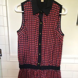 Michael Kors Red and Blue Collared Romper
